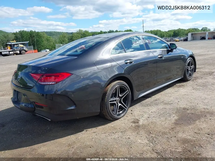 2019 Mercedes-Benz Cls 450 4Matic VIN: WDD2J5KB8KA006312 Lot: 45369146