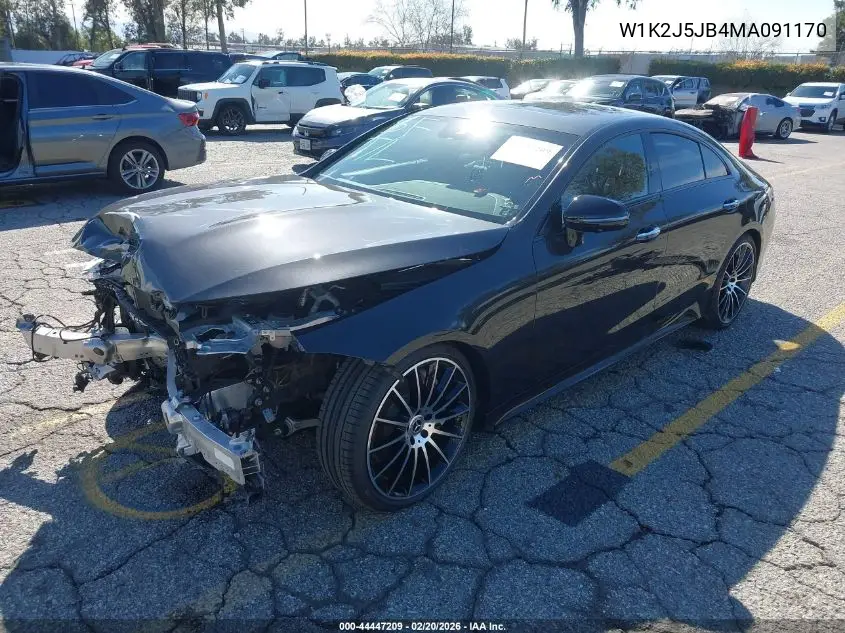 2021 Mercedes-Benz Cls 450 VIN: W1K2J5JB4MA091170 Lot: 44447209