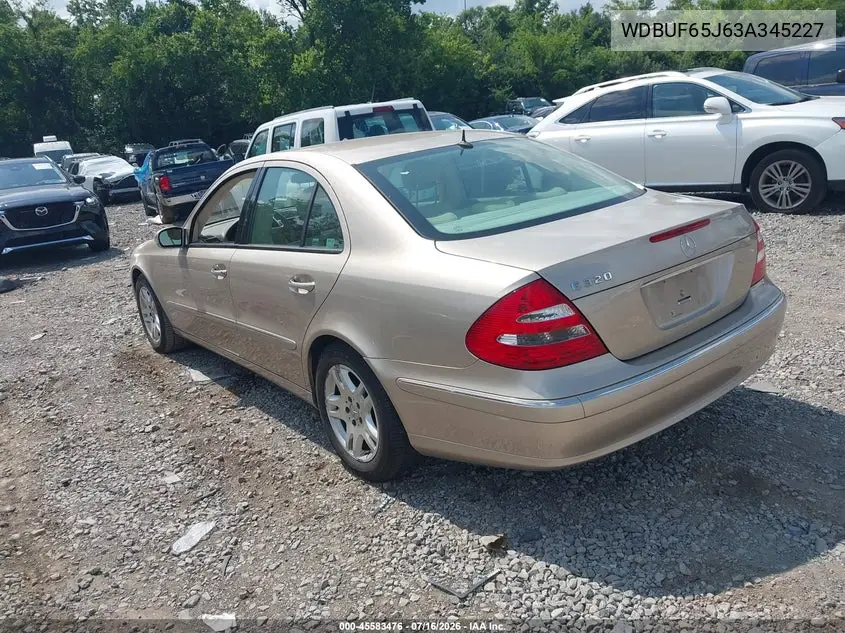 2003 Mercedes-Benz E 320 VIN: WDBUF65J63A345227 Lot: 45583476
