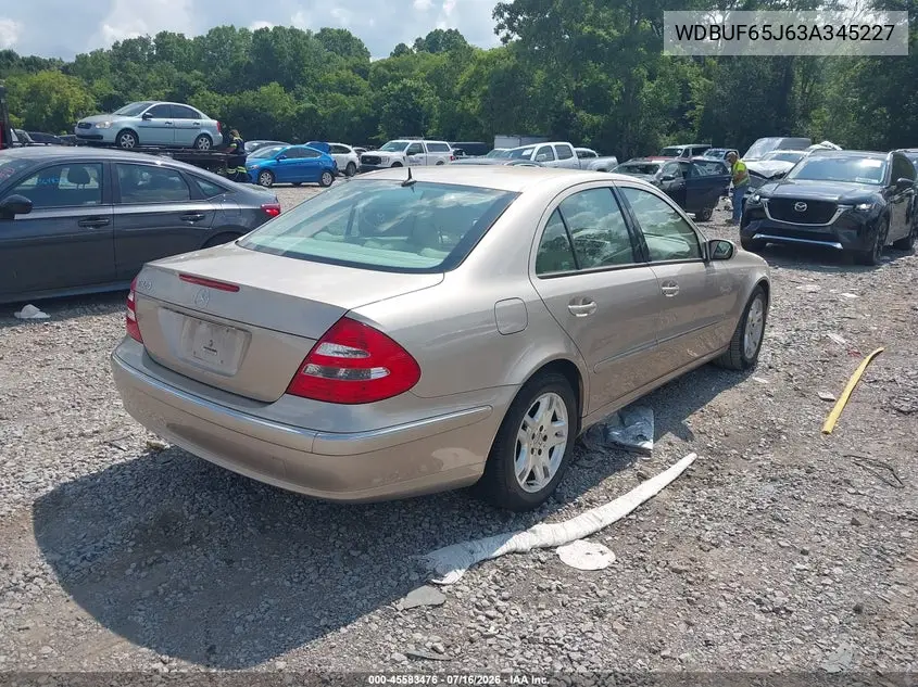 2003 Mercedes-Benz E 320 VIN: WDBUF65J63A345227 Lot: 45583476