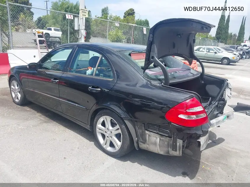 2004 Mercedes-Benz E 500 VIN: WDBUF70J44A412650 Lot: 45200704