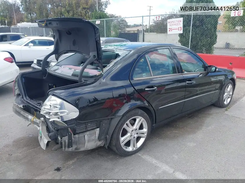 2004 Mercedes-Benz E 500 VIN: WDBUF70J44A412650 Lot: 45200704