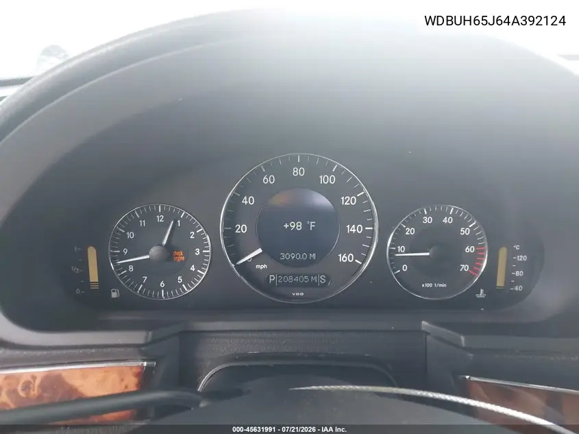 2004 Mercedes-Benz E 320 VIN: WDBUH65J64A392124 Lot: 45631991