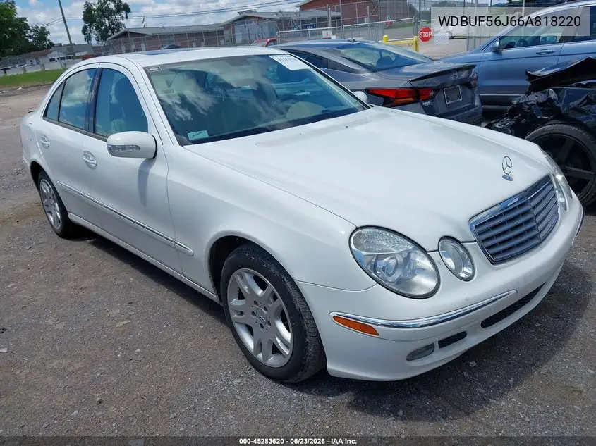 2006 Mercedes-Benz E-Class 3.5L VIN: WDBUF56J66A818220 Lot: 45283620
