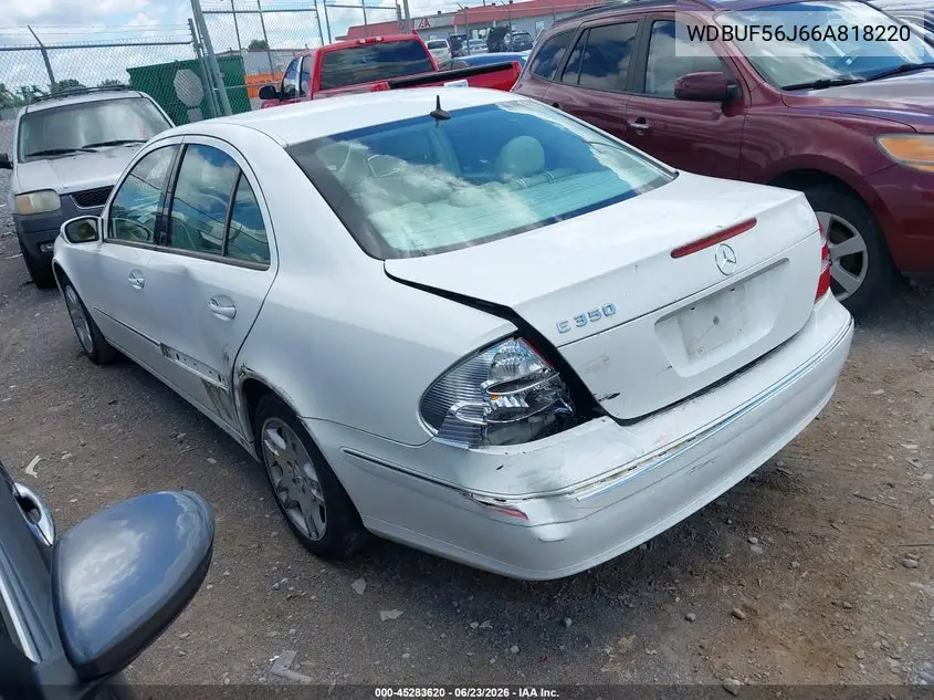 2006 Mercedes-Benz E-Class 3.5L VIN: WDBUF56J66A818220 Lot: 45283620