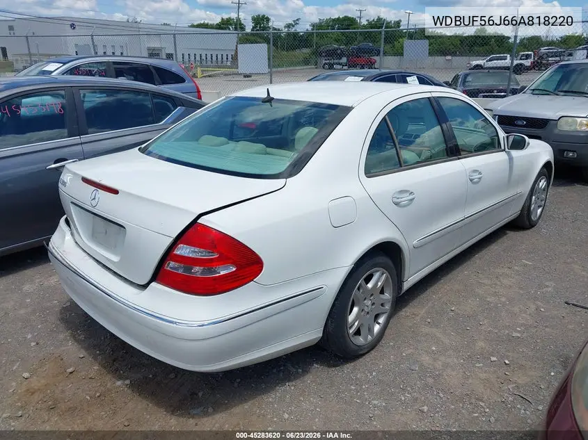 2006 Mercedes-Benz E-Class 3.5L VIN: WDBUF56J66A818220 Lot: 45283620