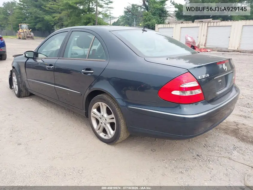 2006 Mercedes-Benz E 350 VIN: WDBUF56J36A929145 Lot: 45610574