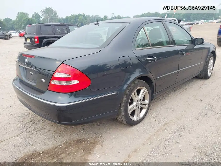 2006 Mercedes-Benz E 350 VIN: WDBUF56J36A929145 Lot: 45610574
