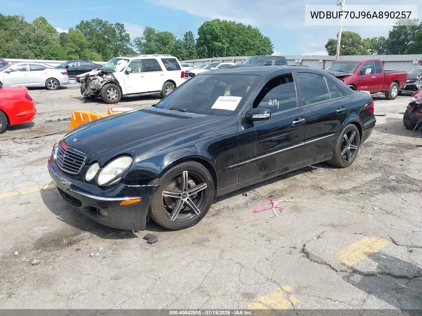 2006 Mercedes-Benz E 500 VIN: WDBUF70J96A890257 Lot: 45642805