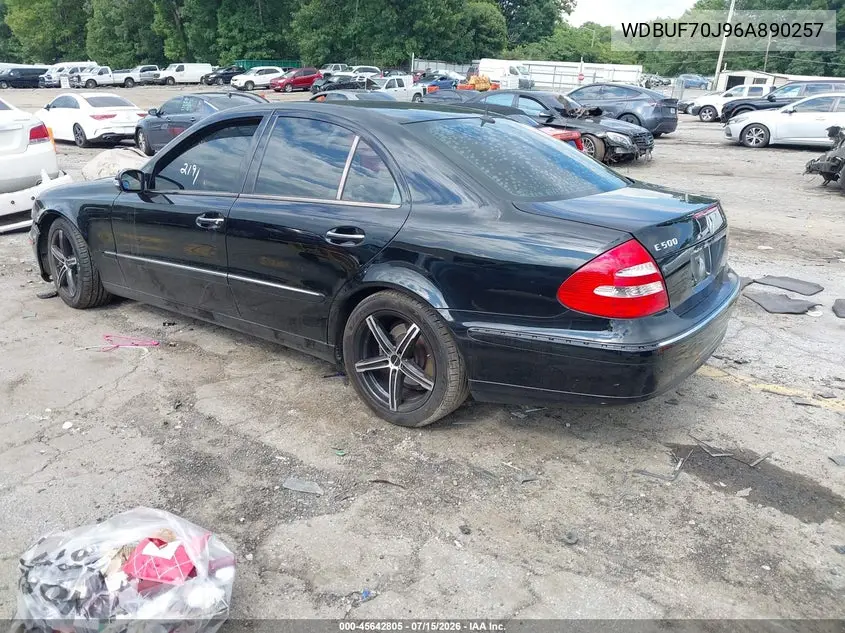 2006 Mercedes-Benz E 500 VIN: WDBUF70J96A890257 Lot: 45642805