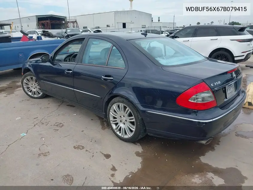 2007 Mercedes-Benz E 350 VIN: WDBUF56X67B079415 Lot: 45400839