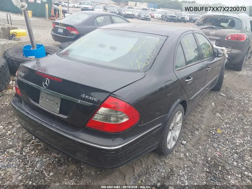 2007 Mercedes-Benz E 350 4Matic VIN: WDBUF87XX7X220070 Lot: 45414492