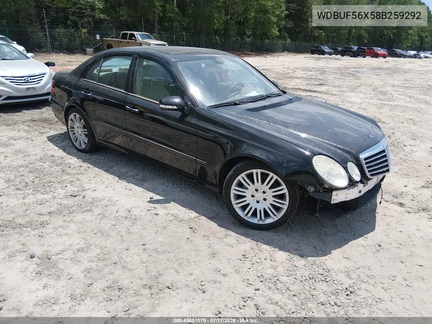 2008 Mercedes-Benz E 350 VIN: WDBUF56X58B259292 Lot: 45651070