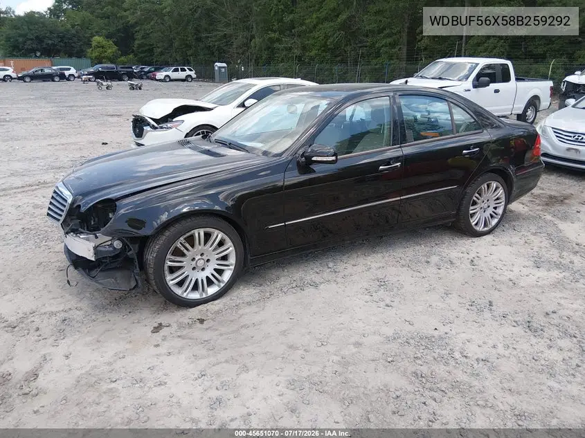 2008 Mercedes-Benz E 350 VIN: WDBUF56X58B259292 Lot: 45651070