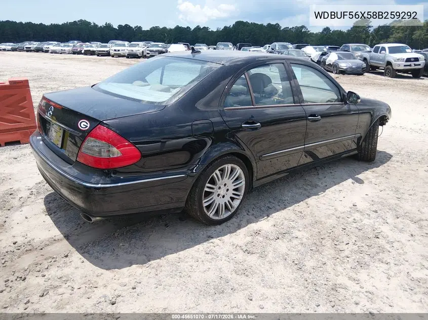 2008 Mercedes-Benz E 350 VIN: WDBUF56X58B259292 Lot: 45651070