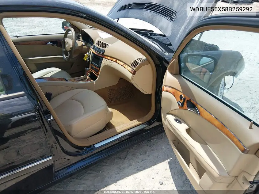 2008 Mercedes-Benz E 350 VIN: WDBUF56X58B259292 Lot: 45651070