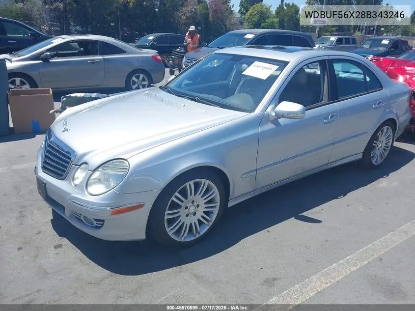 2008 Mercedes-Benz E 350 VIN: WDBUF56X28B343246 Lot: 45670599