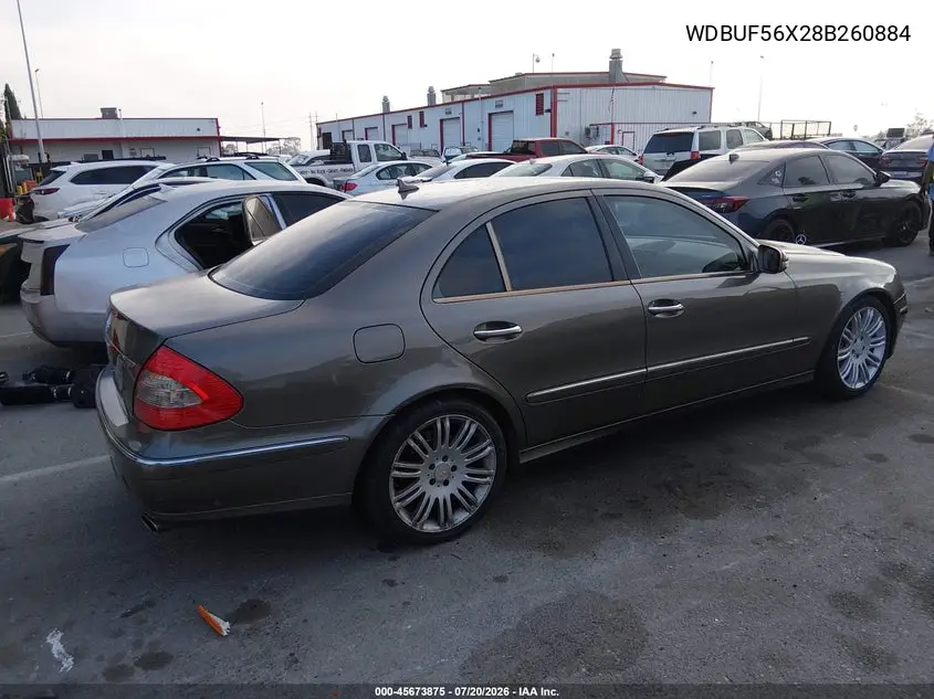 2008 Mercedes-Benz E 350 VIN: WDBUF56X28B260884 Lot: 45673875