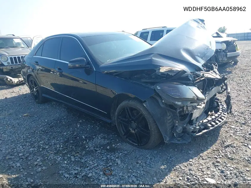 2010 Mercedes-Benz E 350 VIN: WDDHF5GB6AA058962 Lot: 45565025