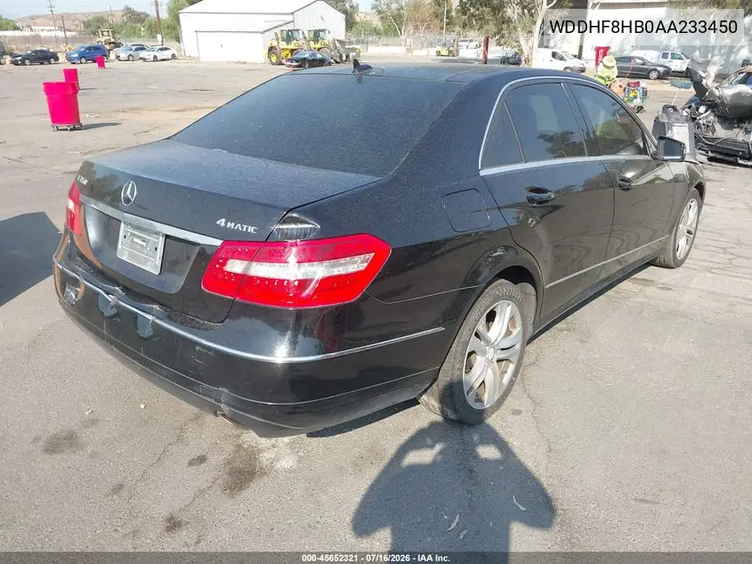2010 Mercedes-Benz E 350 4Matic VIN: WDDHF8HB0AA233450 Lot: 45652321