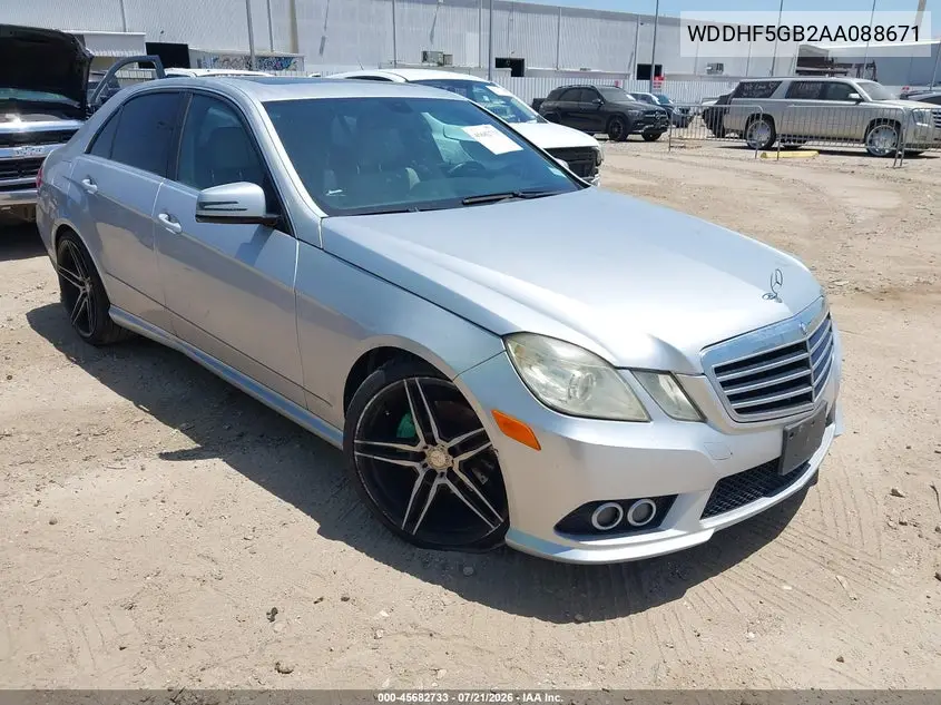 2010 Mercedes-Benz E 350 VIN: WDDHF5GB2AA088671 Lot: 45682733