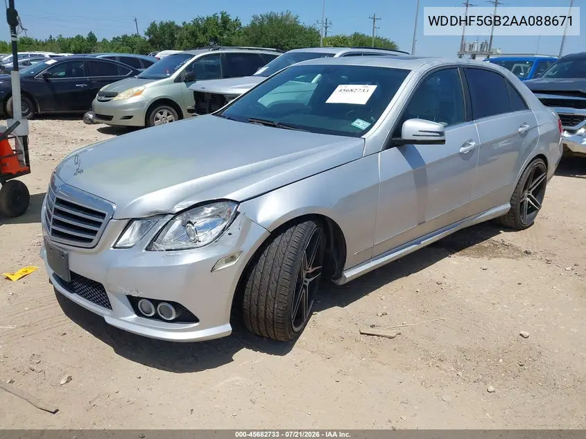 2010 Mercedes-Benz E 350 VIN: WDDHF5GB2AA088671 Lot: 45682733