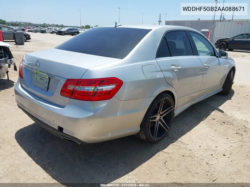 2010 Mercedes-Benz E 350 VIN: WDDHF5GB2AA088671 Lot: 45682733