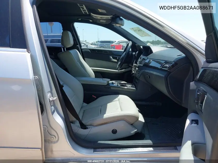2010 Mercedes-Benz E 350 VIN: WDDHF5GB2AA088671 Lot: 45682733