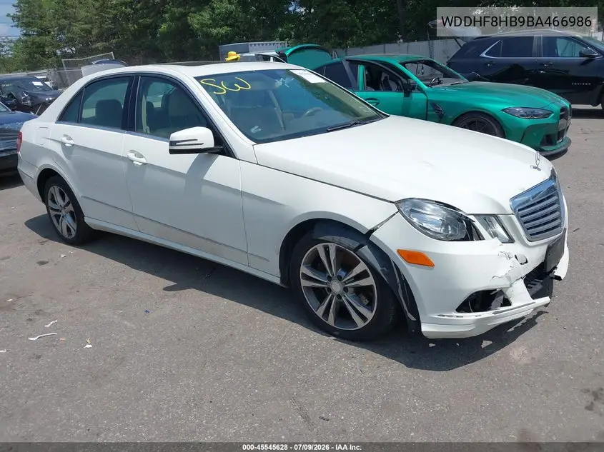 2011 Mercedes-Benz E 350 4Matic VIN: WDDHF8HB9BA466986 Lot: 45545628