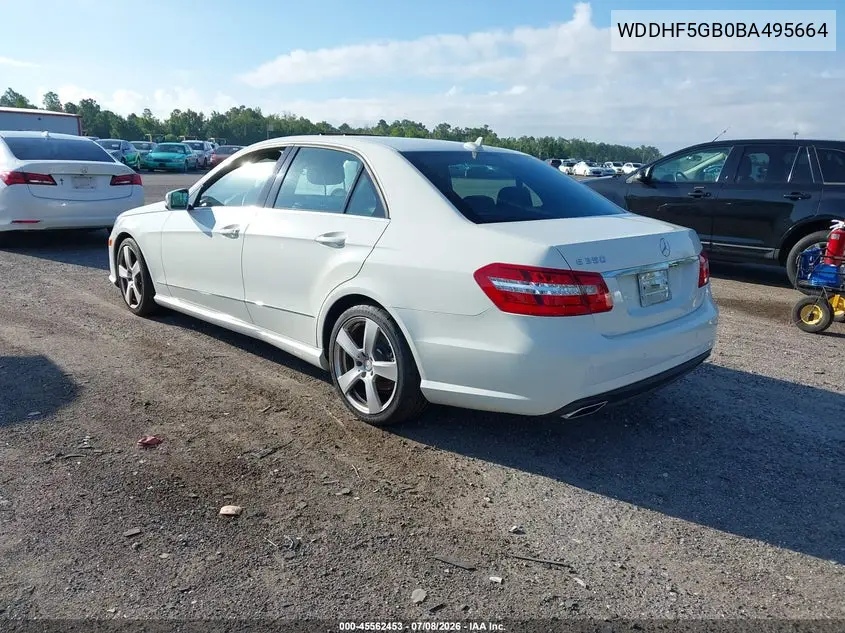 2011 Mercedes-Benz E 350 VIN: WDDHF5GB0BA495664 Lot: 45562453
