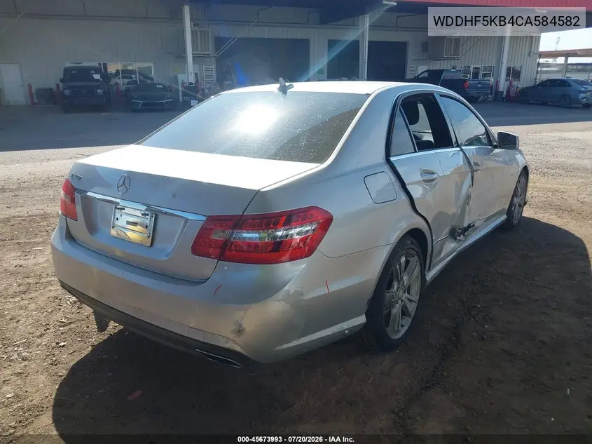 2012 Mercedes-Benz E 350 VIN: WDDHF5KB4CA584582 Lot: 45673993