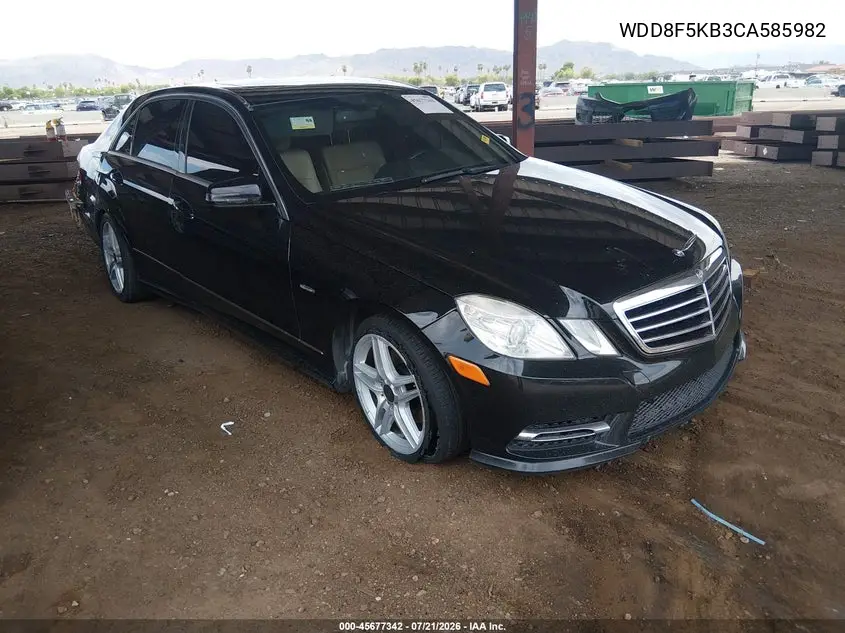 2012 Mercedes E 350 VIN: WDD8F5KB3CA585982 Lot: 45677342