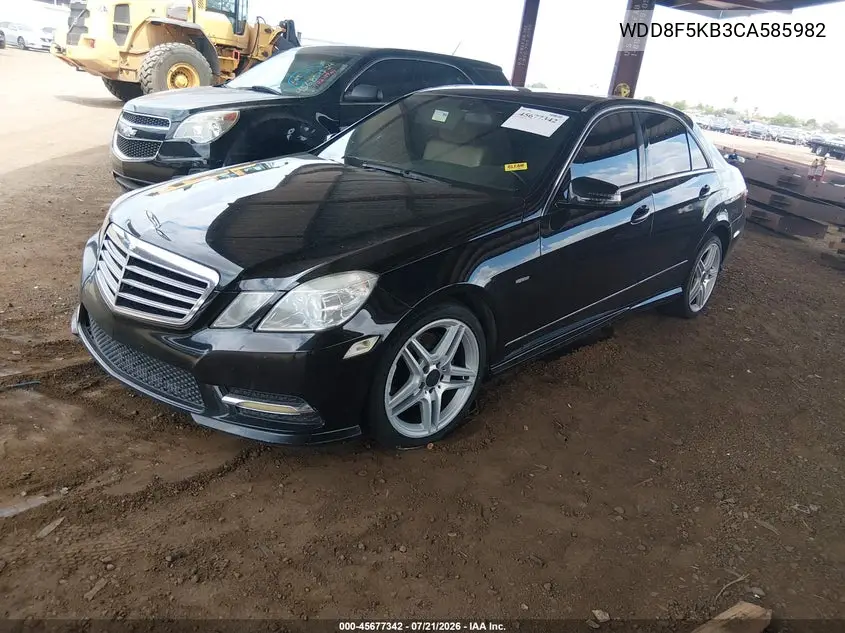 2012 Mercedes E 350 VIN: WDD8F5KB3CA585982 Lot: 45677342