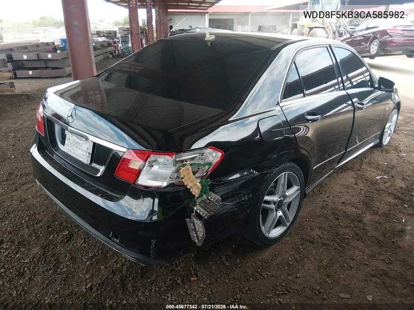 2012 Mercedes E 350 VIN: WDD8F5KB3CA585982 Lot: 45677342