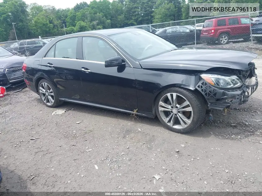 2014 Mercedes-Benz E 350 VIN: WDDHF5KB5EA796118 Lot: 45388126