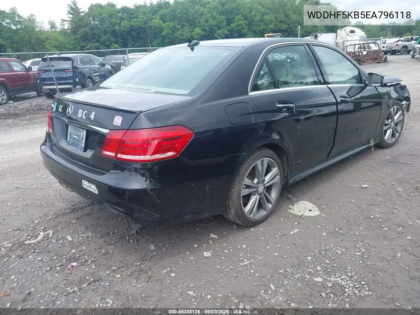 2014 Mercedes-Benz E 350 VIN: WDDHF5KB5EA796118 Lot: 45388126
