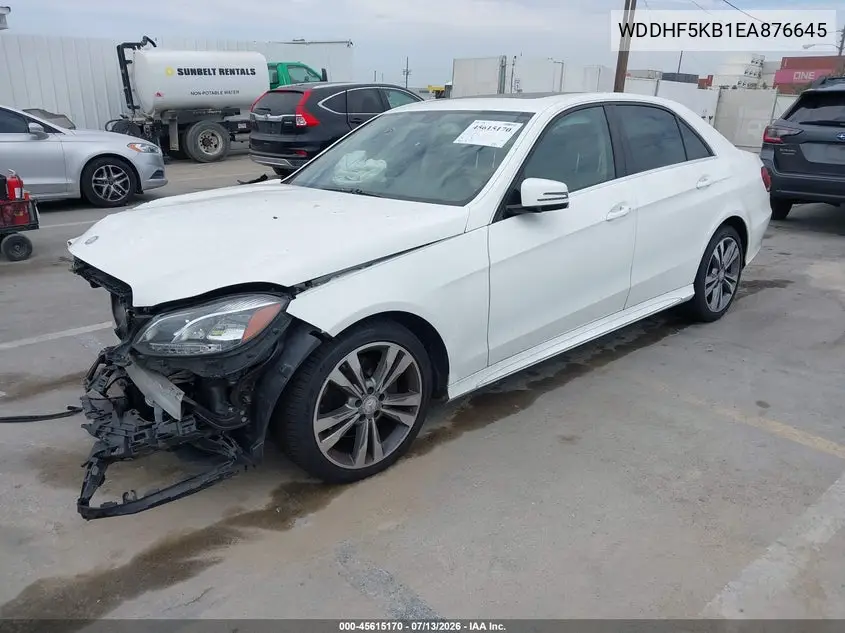 2014 Mercedes-Benz E 350 VIN: WDDHF5KB1EA876645 Lot: 45615170