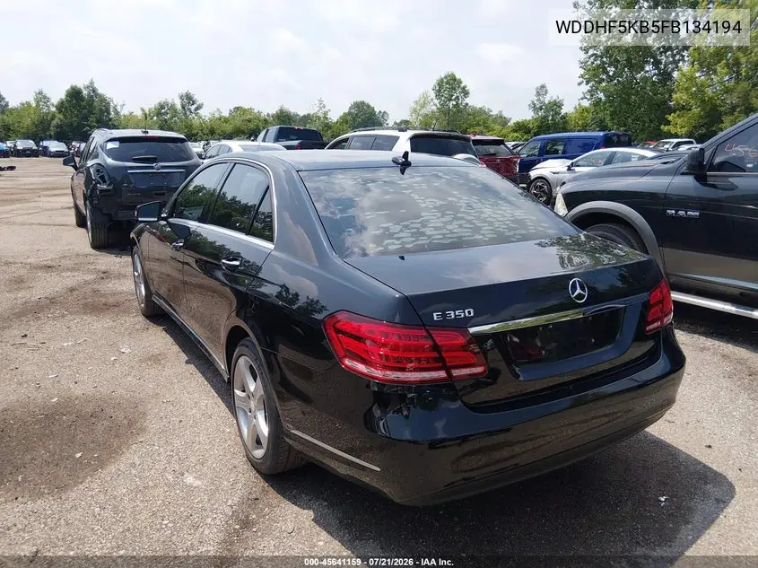 2015 Mercedes-Benz E 350 VIN: WDDHF5KB5FB134194 Lot: 45641159