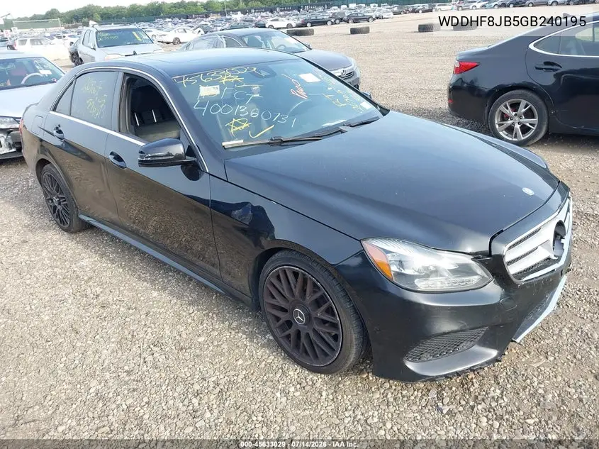2016 Mercedes-Benz E 350 4Matic VIN: WDDHF8JB5GB240195 Lot: 45633029