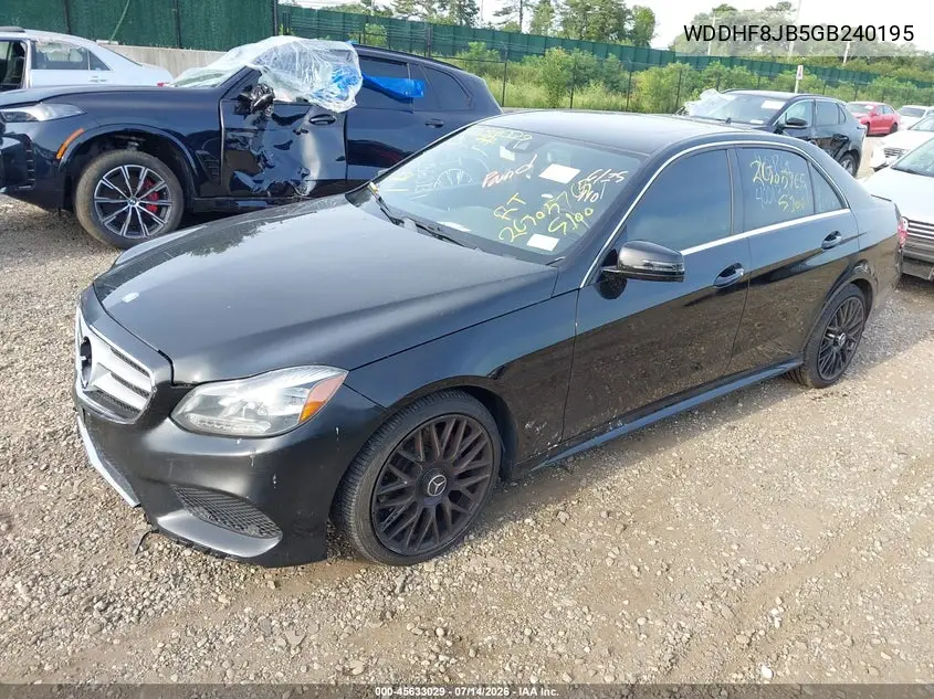 2016 Mercedes-Benz E 350 4Matic VIN: WDDHF8JB5GB240195 Lot: 45633029