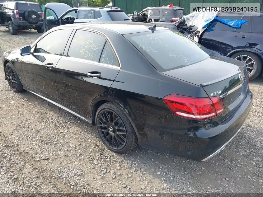2016 Mercedes-Benz E 350 4Matic VIN: WDDHF8JB5GB240195 Lot: 45633029