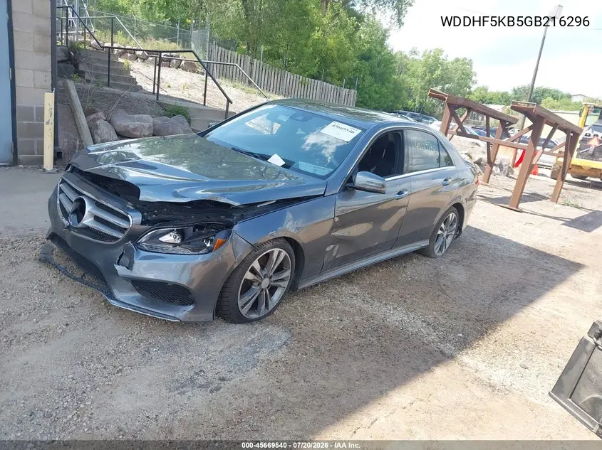 2016 Mercedes-Benz E 350 VIN: WDDHF5KB5GB216296 Lot: 45669540