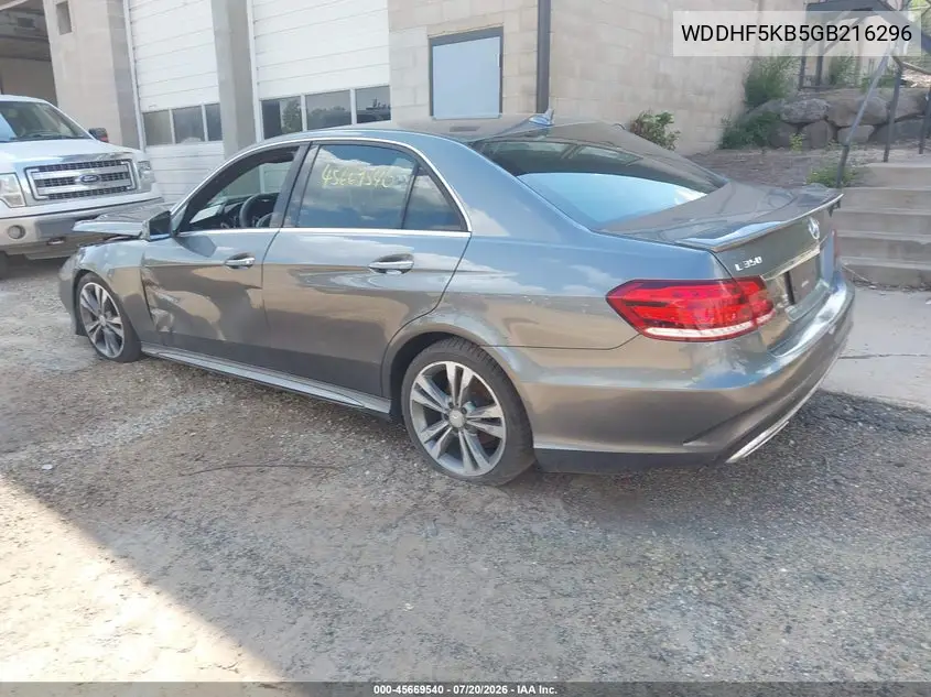 2016 Mercedes-Benz E 350 VIN: WDDHF5KB5GB216296 Lot: 45669540