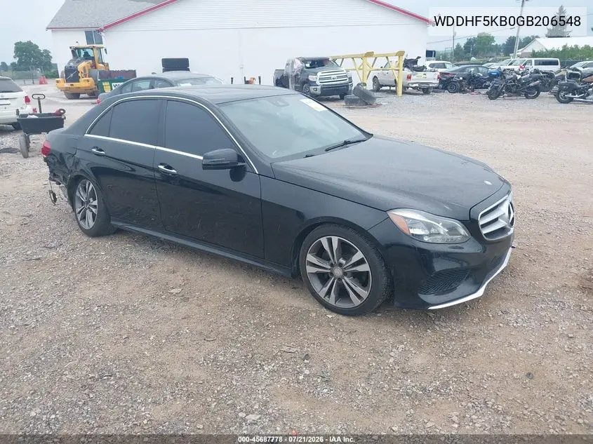 2016 Mercedes-Benz E 350 VIN: WDDHF5KB0GB206548 Lot: 45687778
