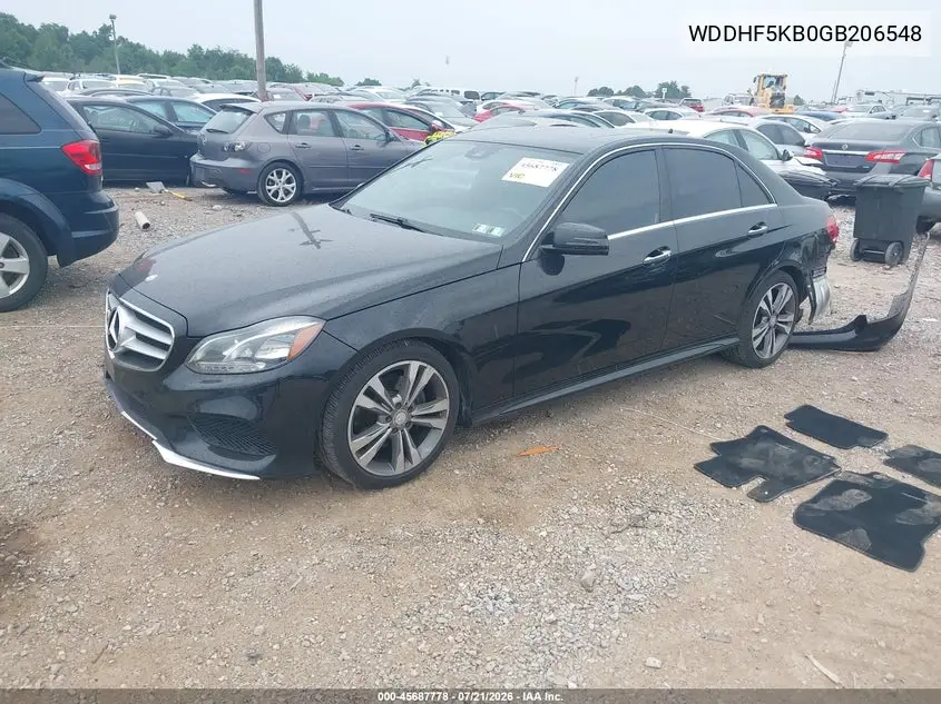 2016 Mercedes-Benz E 350 VIN: WDDHF5KB0GB206548 Lot: 45687778