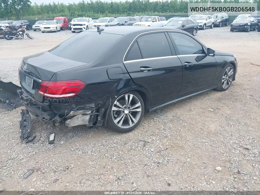 2016 Mercedes-Benz E 350 VIN: WDDHF5KB0GB206548 Lot: 45687778