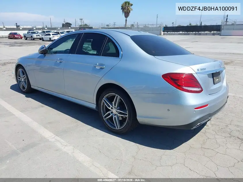 2017 Mercedes-Benz E 300 VIN: WDDZF4JB0HA100091 Lot: 45649527