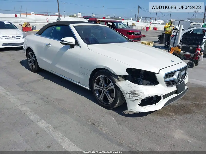 2018 Mercedes-Benz E 400 VIN: WDD1K6FB1JF043423 Lot: 45589076