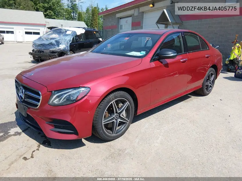 2018 Mercedes-Benz E 300 4Matic VIN: WDDZF4KB4JA405775 Lot: 45638595