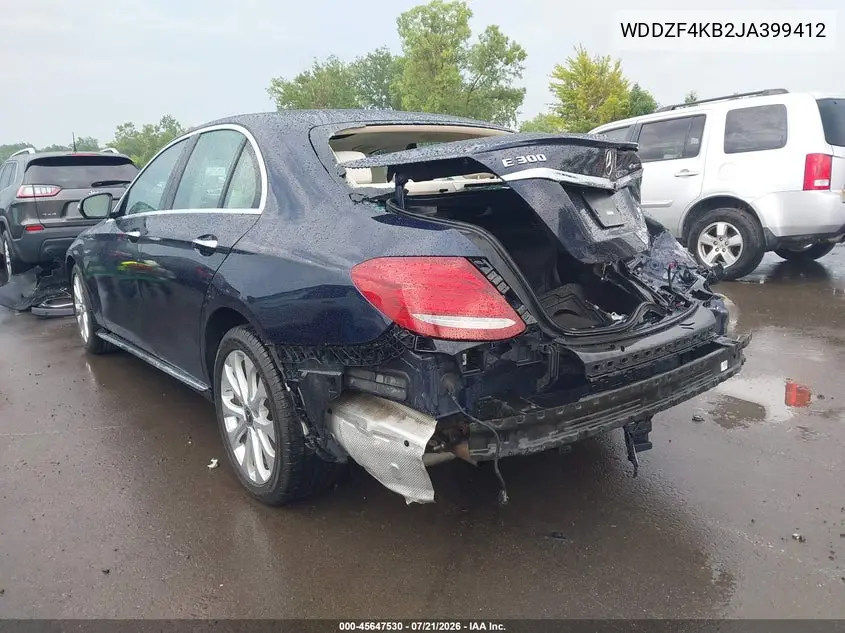 2018 Mercedes-Benz E 300 4Matic VIN: WDDZF4KB2JA399412 Lot: 45647530